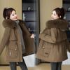 Pie Overcome Women's Winter New Fleece Thickened Down Cotton Jacket Large Pocket Loose Cotton Jacket Waist Jacket