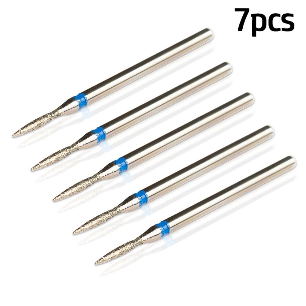 7pcs/Lot Diamond Milling Cutter for Manicure Burrs Pedicure Nail Drill Bits Accessories Nozzles for Manicure Cutters Nail Files