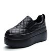 Белые 8 см пошитые из натуральной кожи на платформе и танкетке женские кроссовки на толстой подошве весна-осень женские повседневные вулканизированные удобные туфли
