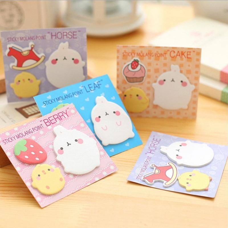 Gift Office School Supplies Japanese and Korean Stationery Little Fat Rabbit Combination Creative Cute Notepad Stickers Kawai