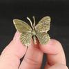 Home Decoration Crafts Pure Brass Butterfly Figurines Miniatures Ornament Antique Copper Insect Statue Accessories Small Crafts