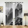 Современные оконные шторы для гостиной, черно-белые шторы с пейзажной живописью для детской спальни, кухни, декор, жалюзи, шторы