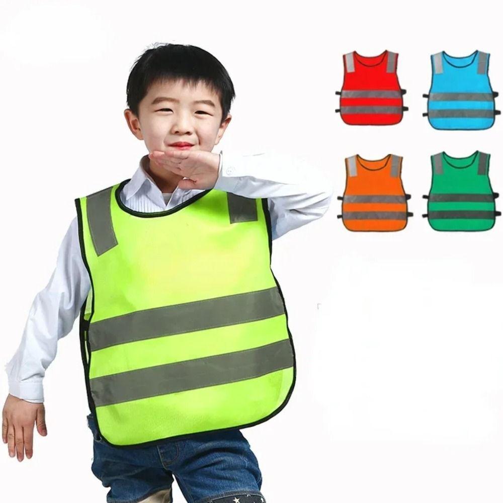 Comfortable Kids Safety Vest High Visibility Traffic Waistcoat Sleeveless Reflective Vest Outdoor