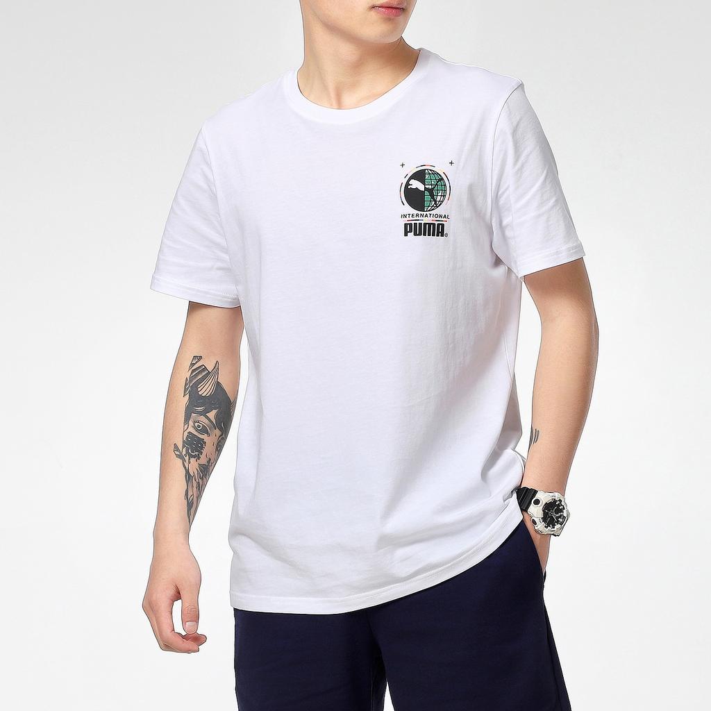 PUMA Graffiti Photo Print Short Sleeve T-Shirt 'White Blue Red' Men's 531307-02