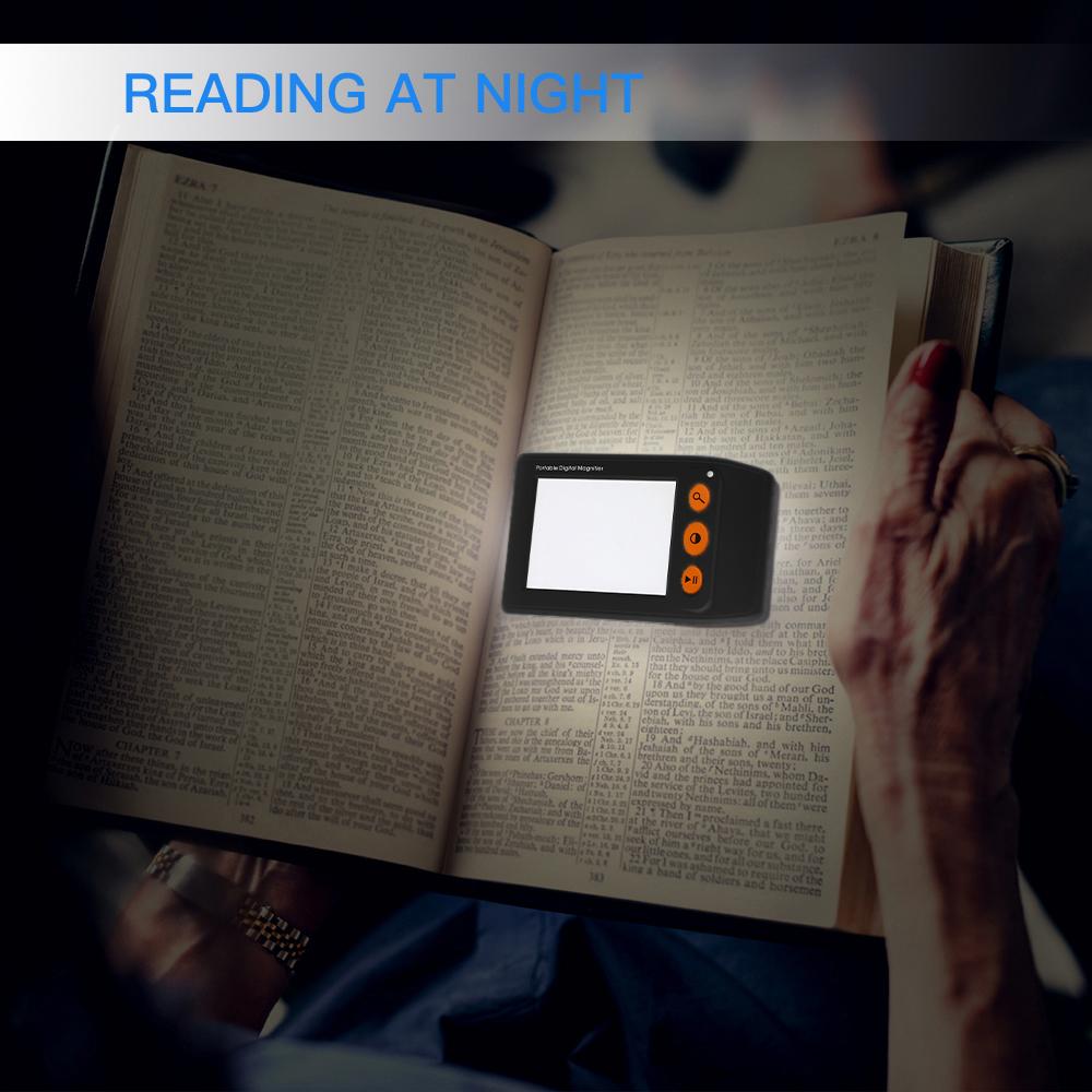 Портативная цифровая лупа с ЖК-экраном 3,5 дюйма, вилка ЕС, помощь в чтении для людей со слабым зрением, зум 2x-25x, складная электронная видеолупа YS008