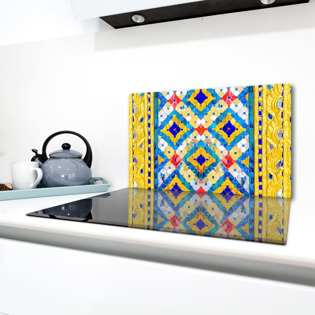 GLASS PROTECTIVE PLATE FOR STOVE 90X52 MOSAIC