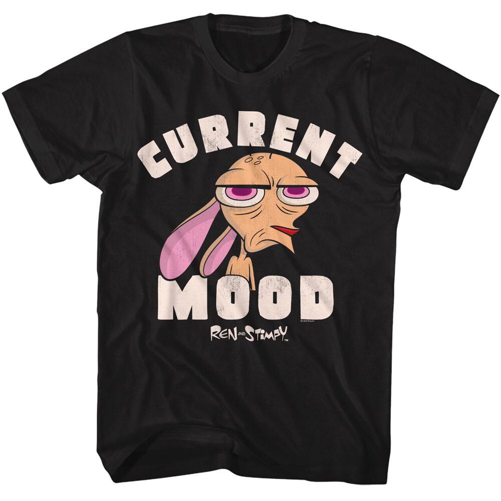 Мужская футболка Ren & Stimpy Мультфильм Рен Текущее настроение Унисекс футболка