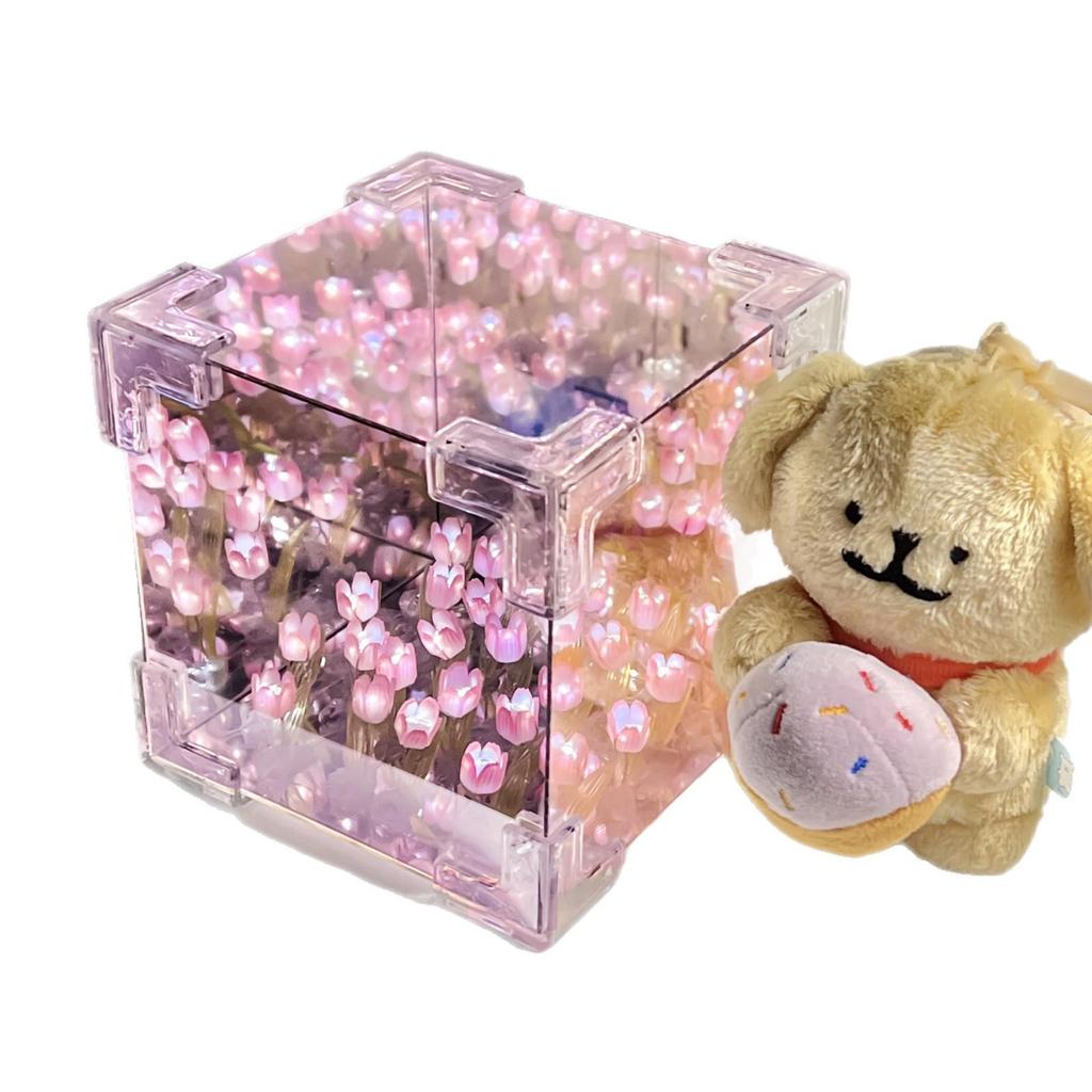 Подарок Валентина: Ночник-тюльпан ручной работы, кубик Рубика - Идеальный подарок на день рождения для девушки