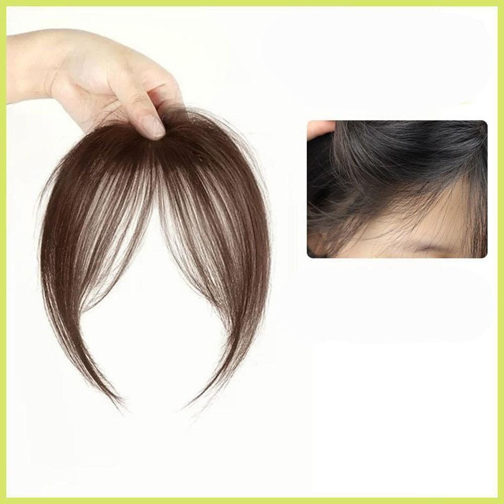 3D Челка Женский Синтетический Парик Пушистые Волосы на Макушке Натуральная Челка на Лоб Пробор Посередине