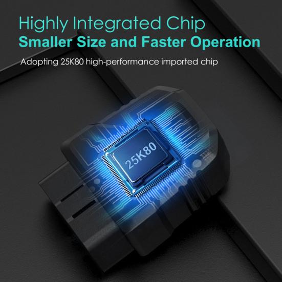 Bluetooth-совместимый сканер OBD2, диагностический инструмент, портативный универсальный беспроводной, простая настройка, автоматическое подключение двигателя автомобиля