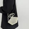 Mini Pearl Embellished Woven Shoulder Bag Women - Sweet Chic Crossbody Purse SmallShape Handheld