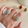 Легкая Роскошь Французское Ретро Смоляное Открытое Кольцо для Женщин - Элегантный Аксессуар на Указательный Палец с Высококлассным Дизайном.