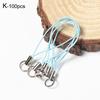 50Pcs Key Rings Cell Phone Braided Lanyard Cords Jewelry Findings DIY Rope Keychains Mobile Clasp