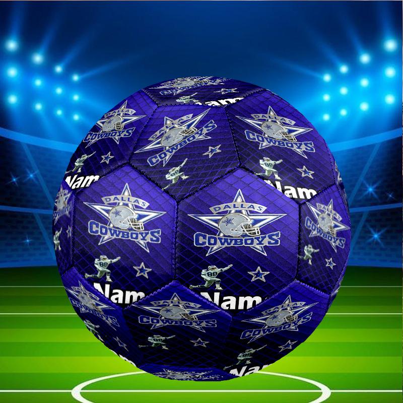 Custom Name Personalized Dallas Cowboys Print Size 5 Soccer Ball Training & Match Football, for Team, Kicking, Gift for Football