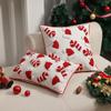 Square Throw Pillowcover Santa's Hat Cushion Cover Soft Christmas Pillowcase  Living Room/Office