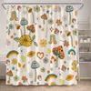 Деревенская шторка для душа с грибами, цветочная, с листьями растений, с мотыльком, стрекозой, черные шторки для ванной комнаты, полиэстеровая ткань, домашний декор с крючками