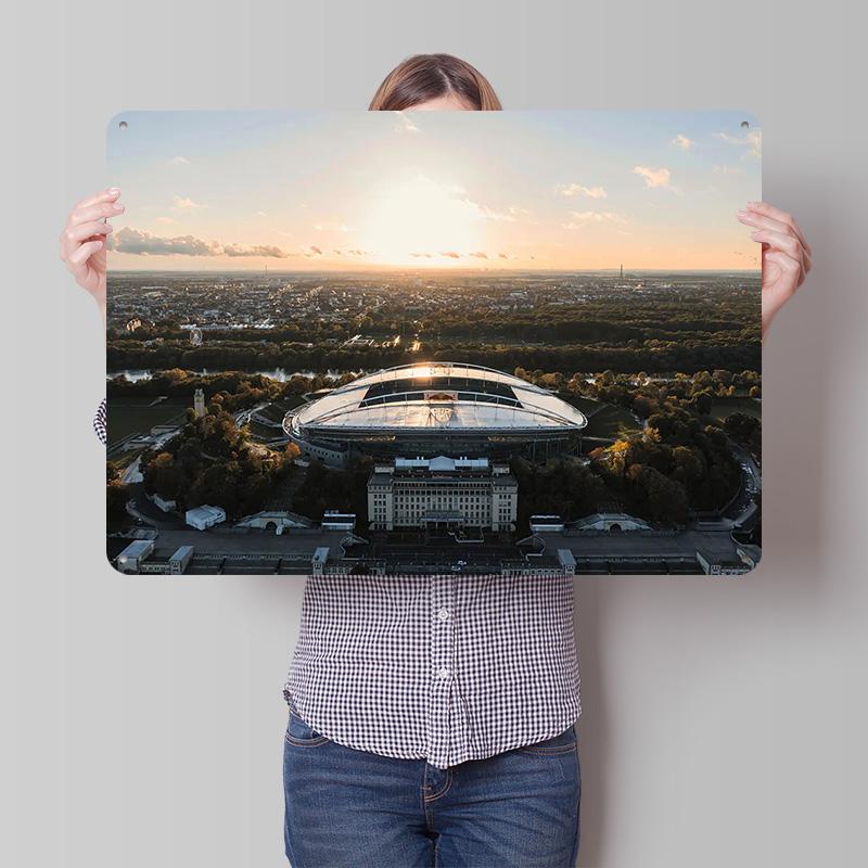 Leipzig Stadium D Printed Texture Poster Personalized Wall Art Retro Metal Tin Signs for Home Decoration Room Accessories House