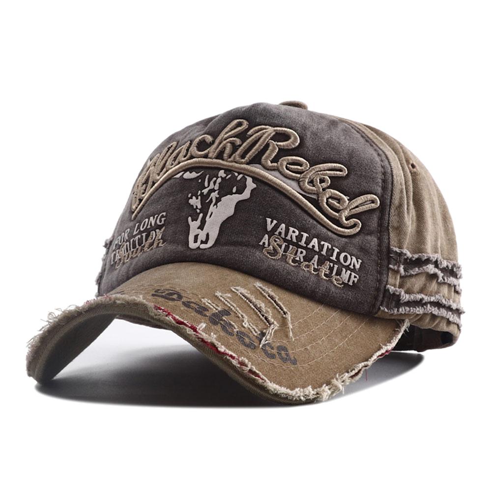 Бейсболка с вышивкой букв Модная ретро washed cotton snapback Hat Хип-хоп Принт бычьей головы Тракер Папины кепки для женщин мужчин
