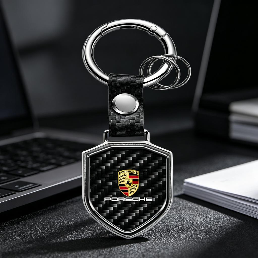 BMGB9 Матовая металлическая брелок-подвеска для ключей автомобиля из углеродного волокна Для Porsche Cayenne Panamera Macan Boxster Cayman 718 911 Наклейка