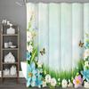 Шторка для душа с бабочками из цветов и травы, декоративная шторка для ванной, водонепроницаемая шторка для душа с крючками