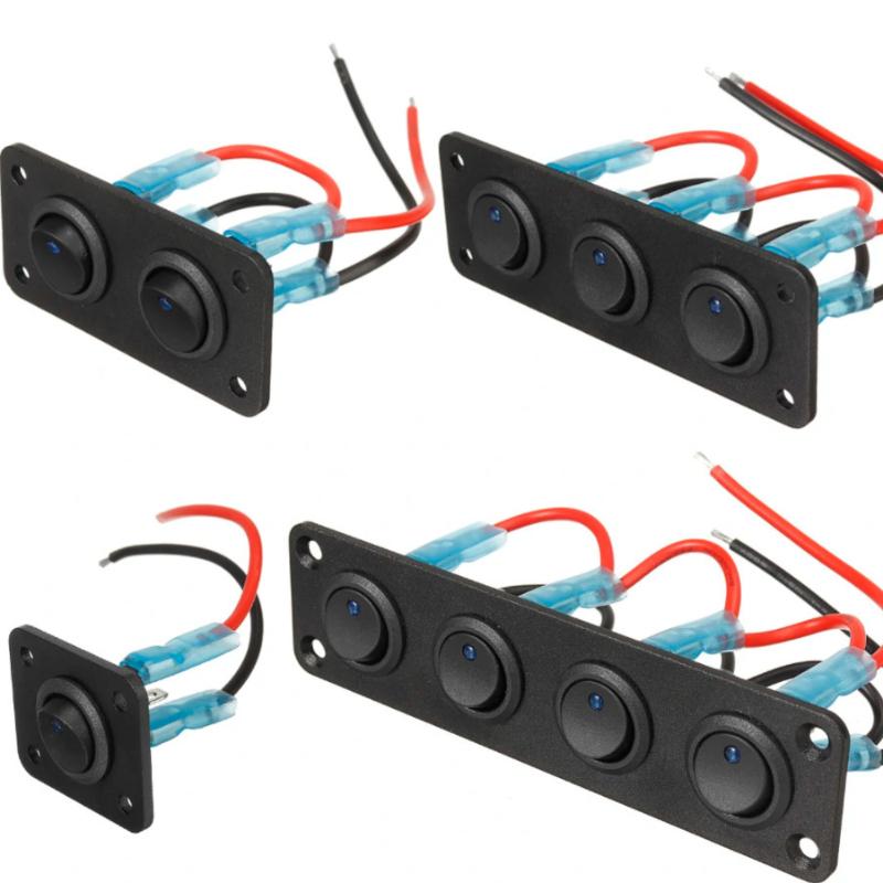 12 В 1-4 Gang Универсальный тумблер Панель USB Автомобиль Лодка Морской Автофургон Грузовик Синий светодиод Стильные аксессуары Морской кулисный переключатель