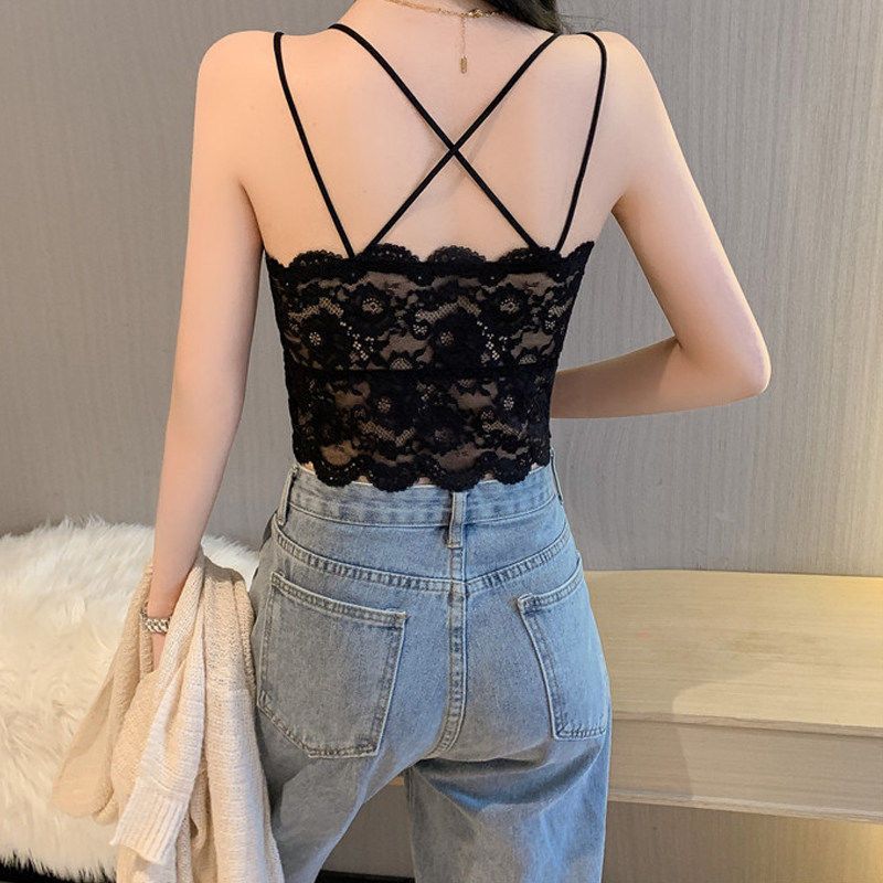Женские кружевные длинные бюстгальтеры Push Up нижнее белье с открытой спиной Красивое перекрестное бандажное белье Женские сексуальные бюстгальтеры Майки для девочек Повседневный жилет