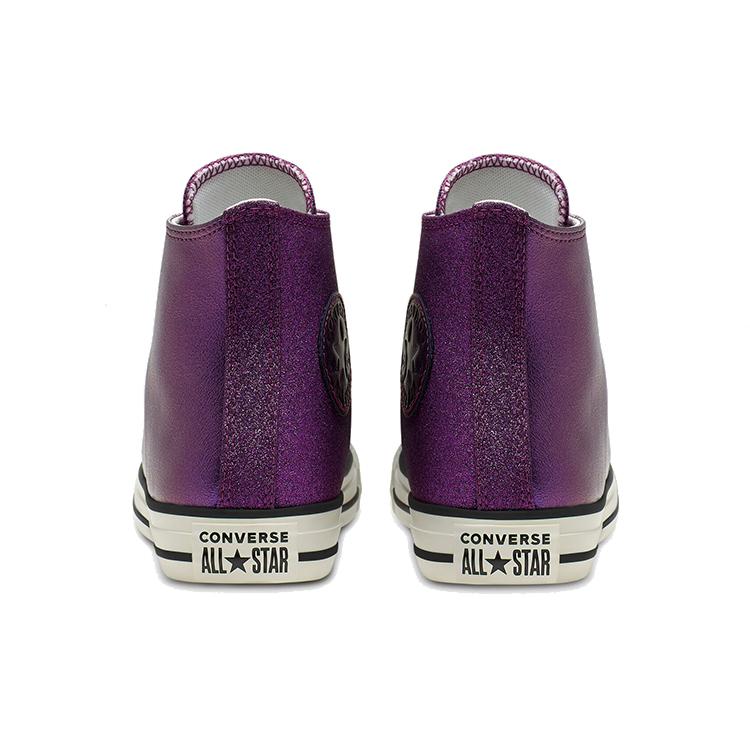 Converse Блестящие Металлы Chuck Taylor All StarВысокие Кожаные Фиолетовые Женские 565824C