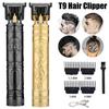 Professional Cordless Hair Clipper and Trimmer for Men T Blade Zero Gapped Rechargeable Beard Shaver Gifts for Men