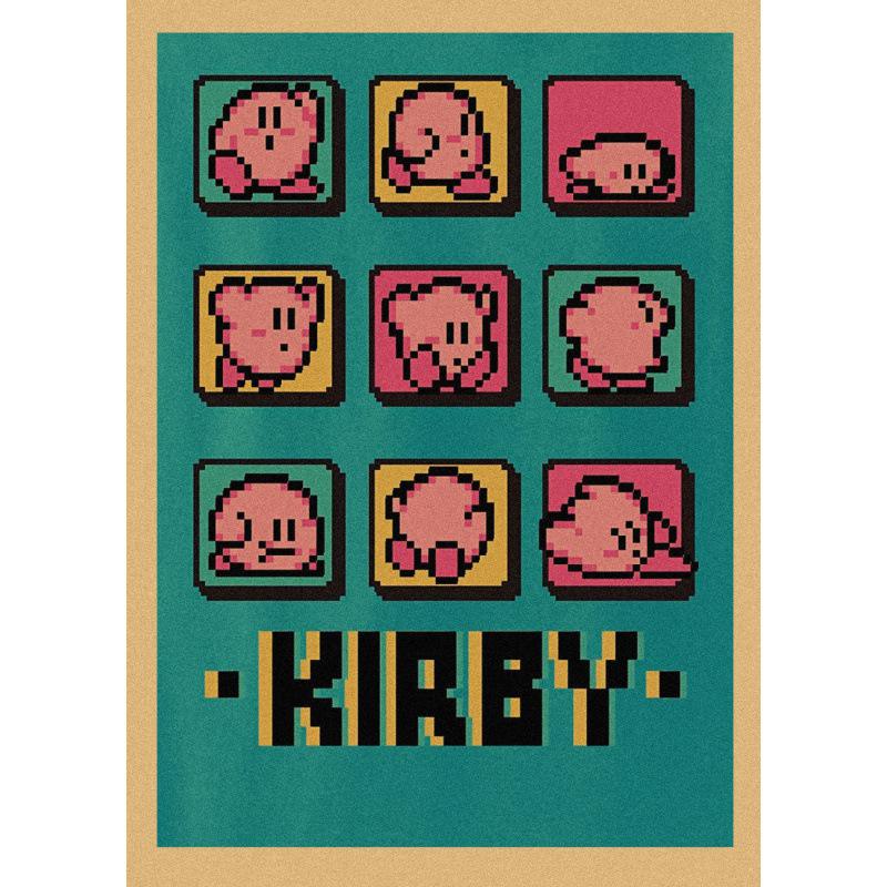 Кирби Звездная Игра Ретро Японский Аниме Постер Крафт Бумага Настенное Искусство