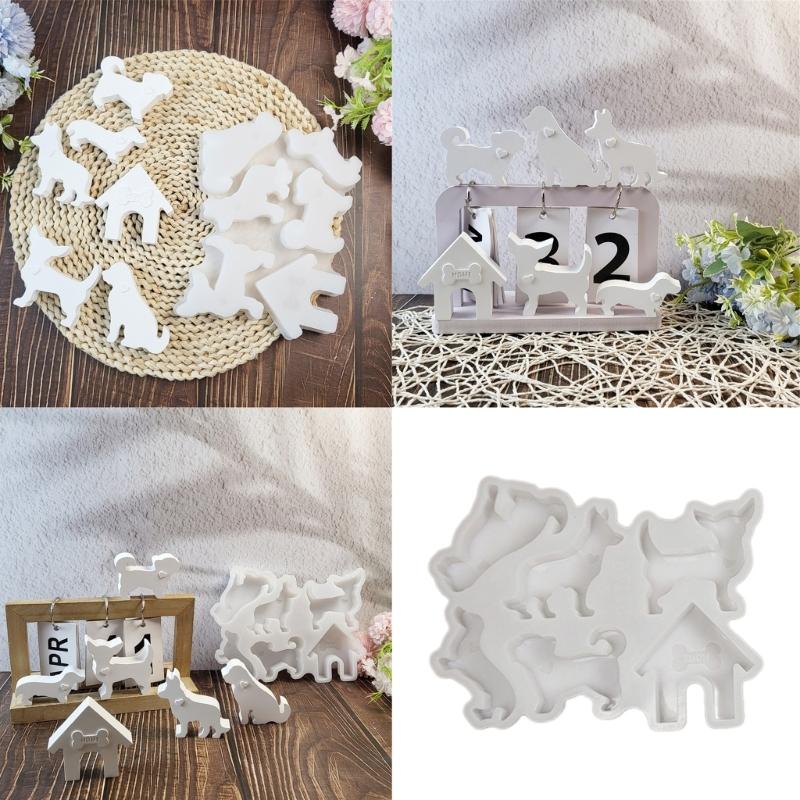 Семейное украшение в виде собаки Силиконовые формы для свечей для изготовления свечей и мыла ручной работы Цемент Гипс Силиконовые формы для искусства и ремесел