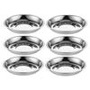 6 Pcs Stainless Steel Disc Fruit Tray Coffe Table Round Mixing Salad Child
