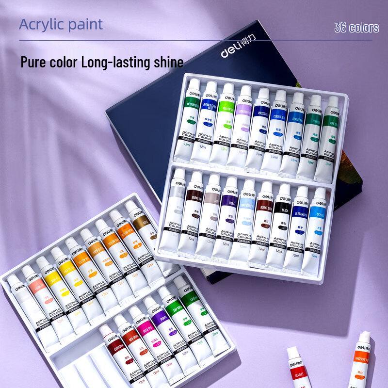Deli 36-Color Acrylic Paint Set