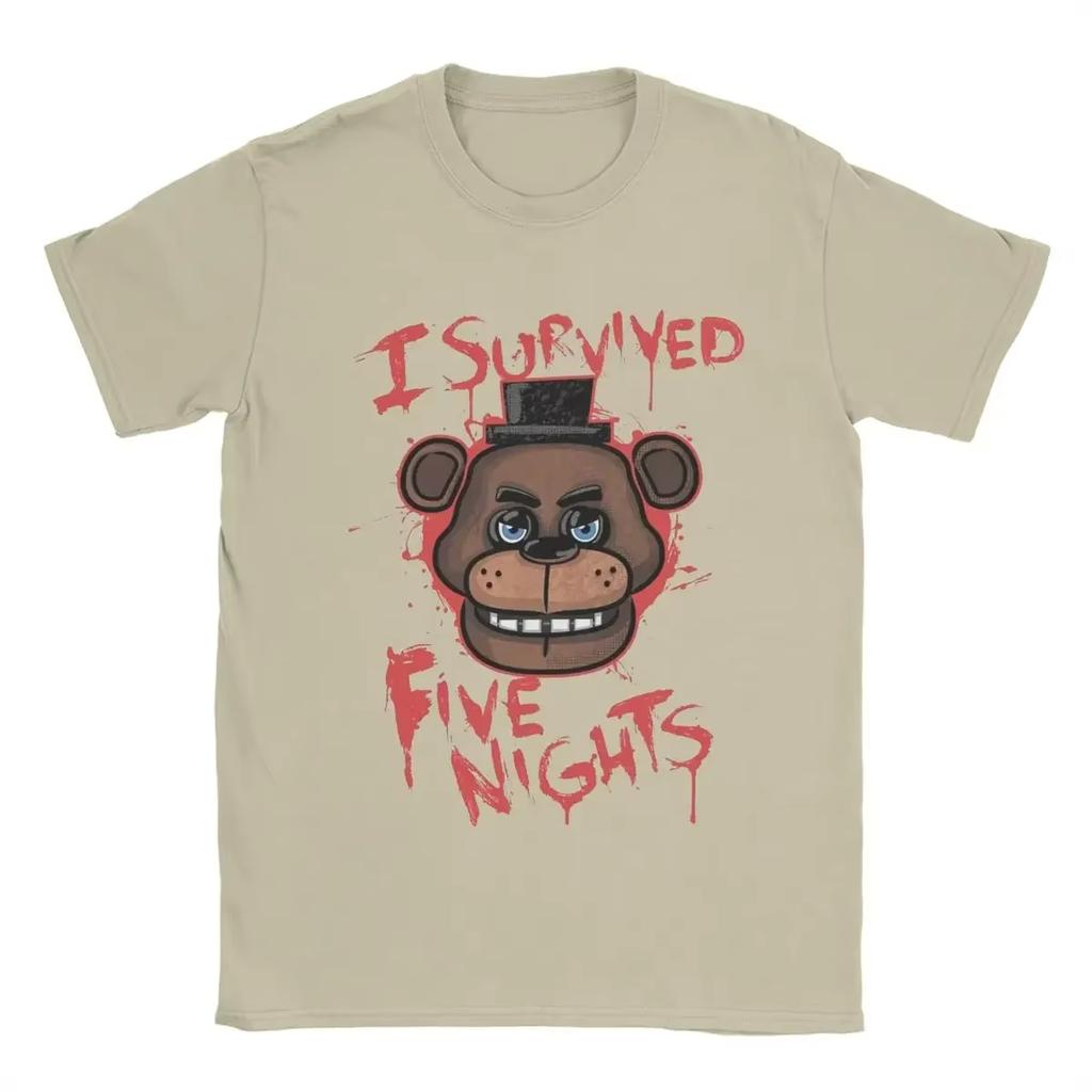 2026harajuku Футболки Five Nights для унисекс В Фредди Новинка Чистый хлопок Футболка Круглый вырез Короткий рукав Большие размеры Одежда