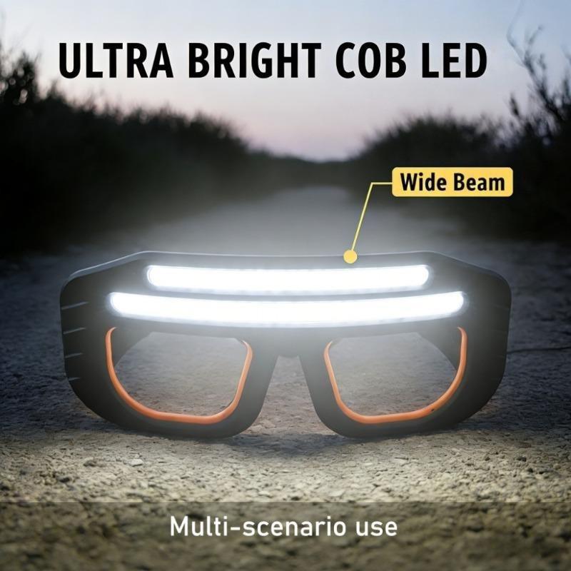 Многофункциональные очки-маска 2 в 1 с фонарем, перезаряжаемые через USB Type-C, сенсорное управление, компактные, для ремонтных работ, аварийные, для походов