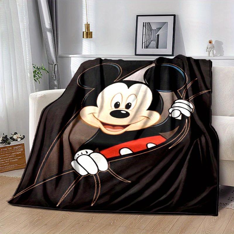 1 шт., Уютное одеяло для дома с Микки Маусом: Идеальный подарок для вашей спальни, гостиной или в дорогу, Фланелевое покрывало, Идеально подходит для диванов