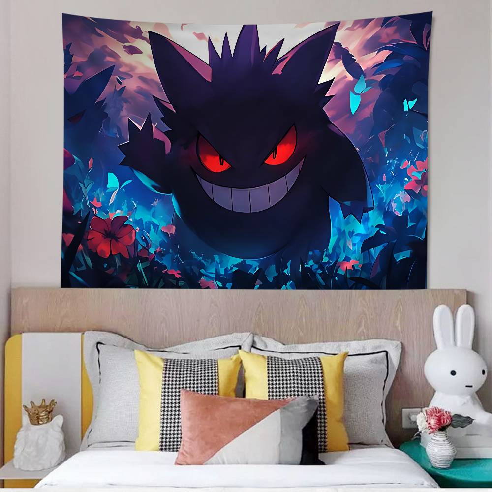 GGengar PPokemons Chart Tapestry Art Science Fiction Room Home Decor Cheap Hippie Wall Hanging