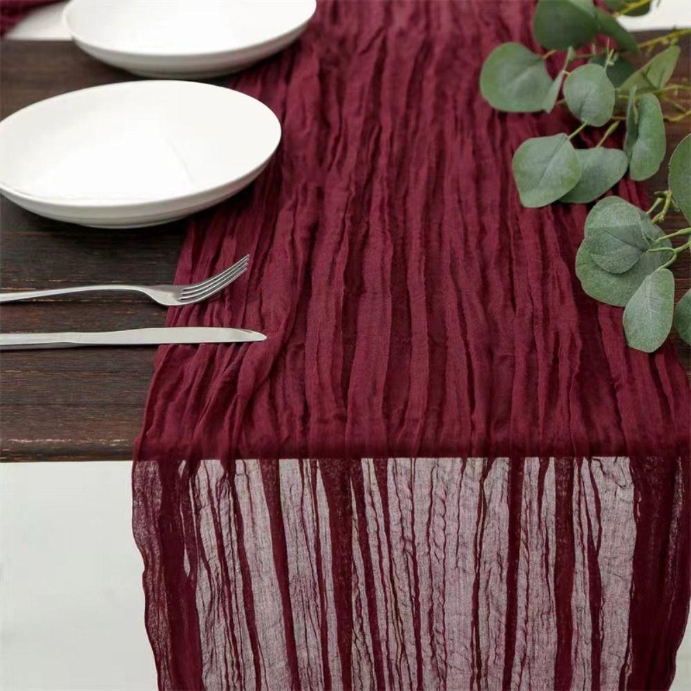 90x180/300cm Gauze Tablecloth Rustic Country Cheesecloth Table Setting  Dinning Decor