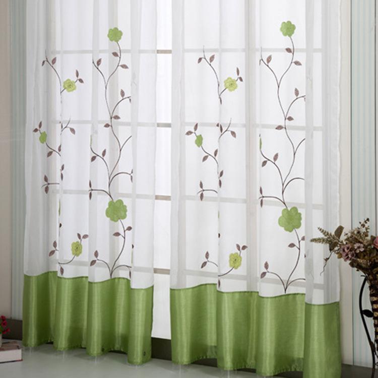 09Ya91 Yarn Splicing Computer Embroidery Large Curtains, Window Screens