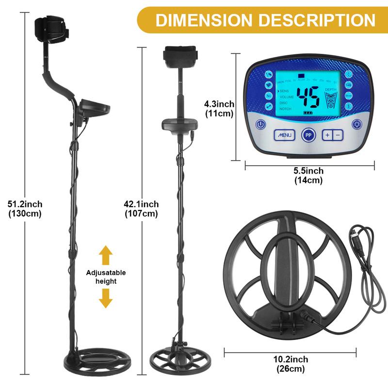 MD-990 Металлоискатель Профессиональный подземный металлоискатель Высокочувствительный детектор золотых сокровищ Охотник-пинпоинтер