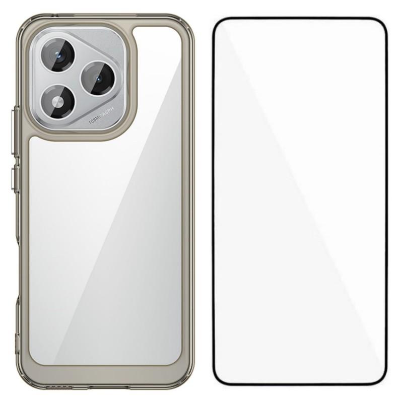 For Honor 400 Lite 5G Phone Case WANLONFENG XC Series TPU Acrylic Cover with Tempered Glass (Big Lens Hole)