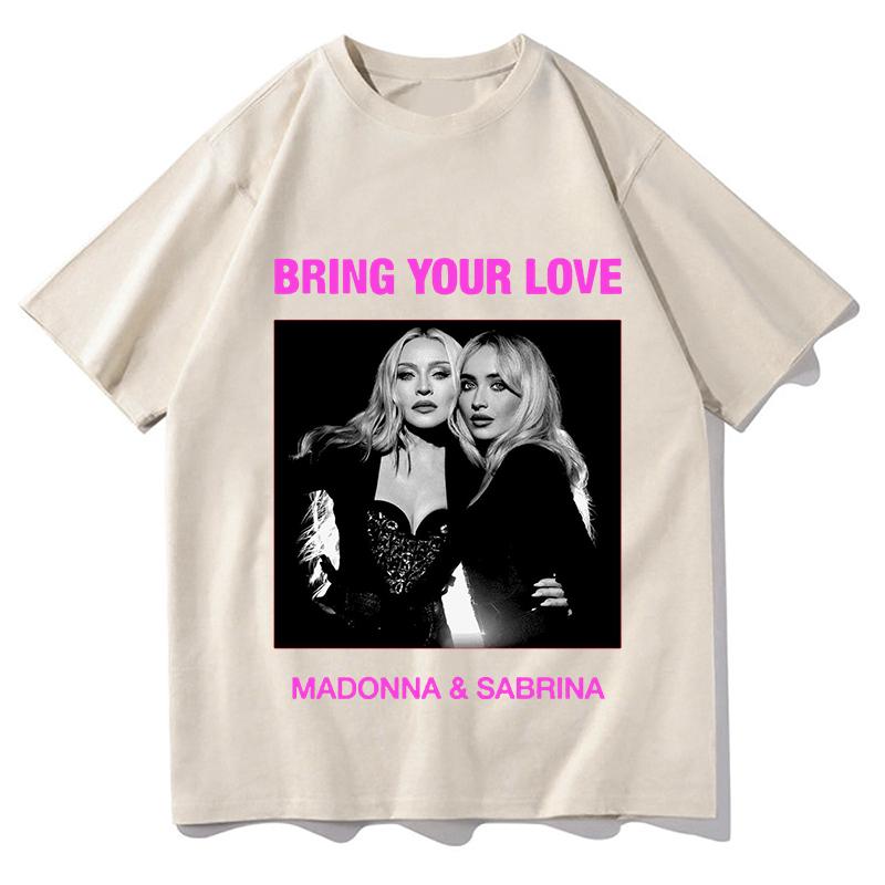 Madonn Sabrina Carpenter Bring Your Love TShirt Unisex Fashion Tees Design Tshirt Loose Unisex Streetwear Female Clothing Tops
