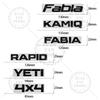 AHUQ1 Glossy Black For Skoda Octavia Rapid Kodiaq Karoq 4X4 Fabia Kamiq Superb Yeti Metal Badge 3D Stickers Car Trunk Body Decal
