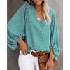 1116 European and American women's clothing summer new V-neck lantern sleeve top V-neck loose shirt women