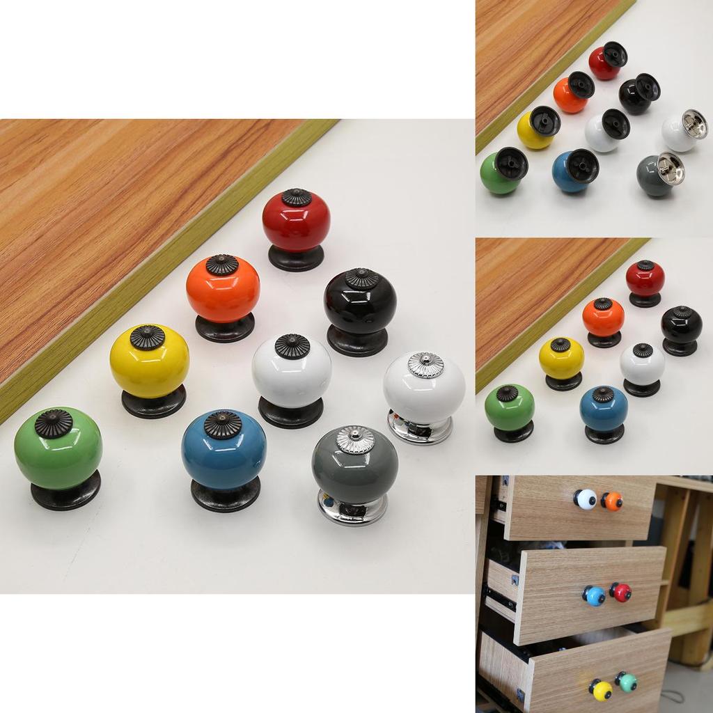 Кухонные ручки из красочного цинкового сплава с керамическими вставками для декора дома и хранения