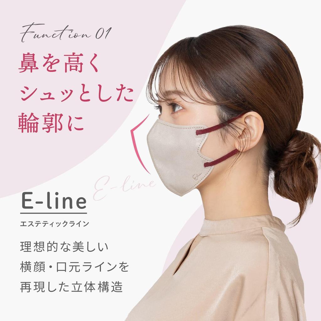 Nonwoven 30 Regular 3D Face Slimming Makeup Color Mask Beige x [Mask Habit] E-line Masks, count, Size, Mask, Effect, Resistant, (Pink Brown)