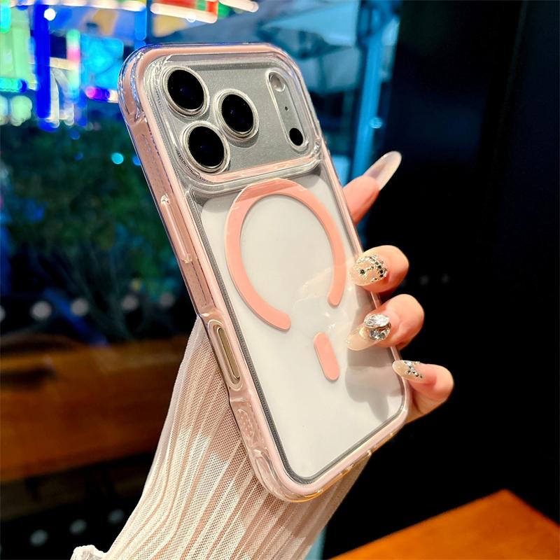 2 in 1 Clear Shockproof Soft Bumper Phone Case for iPhone 17 Pro Max 16 15 14 13 12 11 Plus case Magnetic clear Precise Cutout