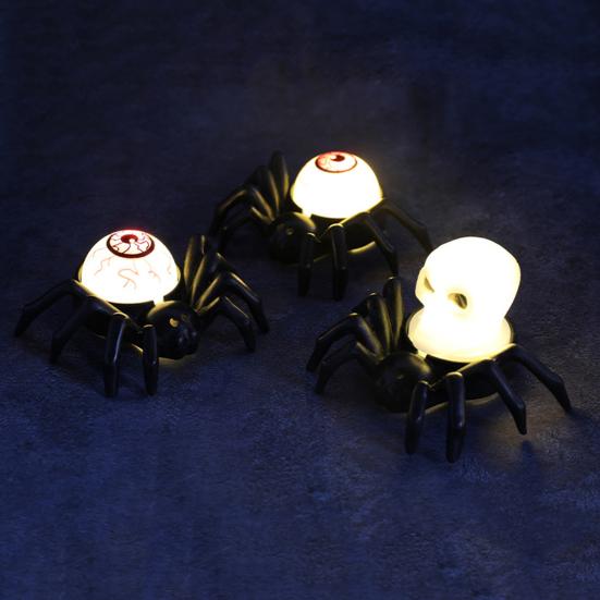 Светодиодный ночник в виде паука, настенная настольная лампа с изображением паука, мини-лампочка с жуткой атмосферой на Хэллоуин