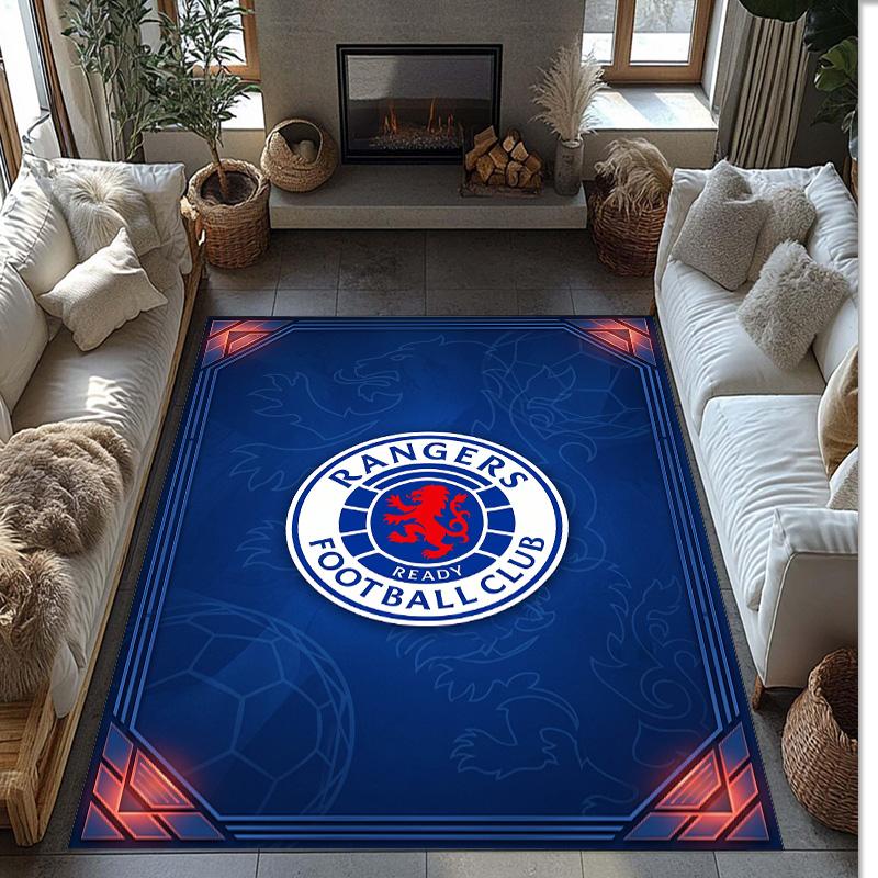 Rangers FC Футбол Футболный Узор Мягкий Ковер для Зоны Нескользящий Ковер для Пола в Помещении Спортивный Декоративный Коврик для Спальни
