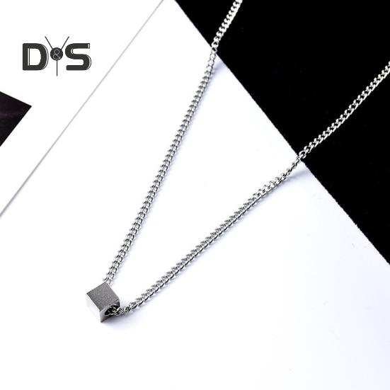 Геометрическое ожерелье с подвеской для мужчин Серебряный кубический кулон цепочка ожерелье гипоаллергенные украшения для повседневной носки