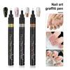 1/3Pcs Nail Art Pen Chrome Metallic Nail Art Graffiti Pen Fine Tip Nail Painting Pen for Personal DIY Nail Salon